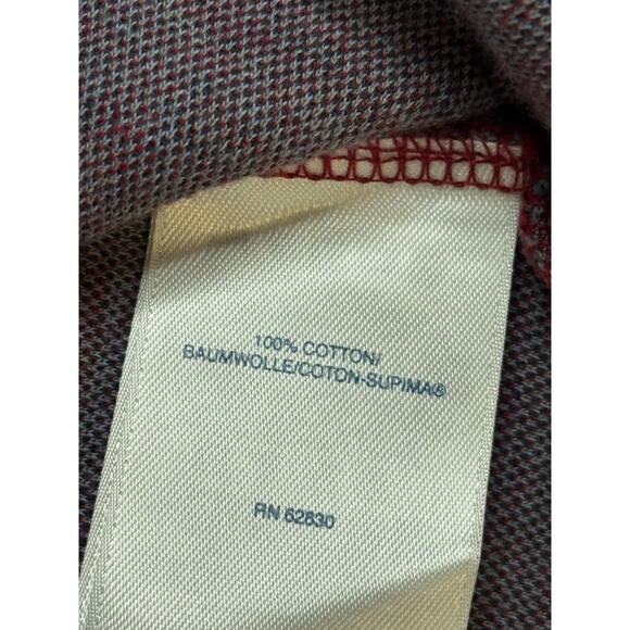 Lands' End Traditional Fit Men's XL Red / White Plaid Long Sleeve Polo Shirt - Picture 8 of 8